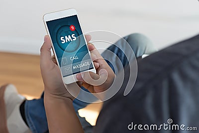 SMS Messaging Communication Notification Alert Reminder sms Stock Photo
