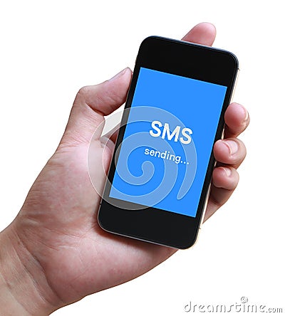 SMS sending Stock Photo