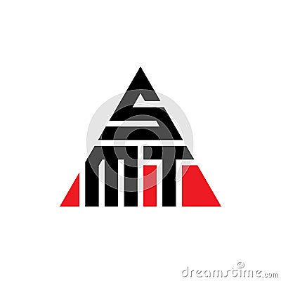 SMT triangle letter logo design with triangle shape. SMT triangle logo design monogram. SMT triangle vector logo template with red Vector Illustration
