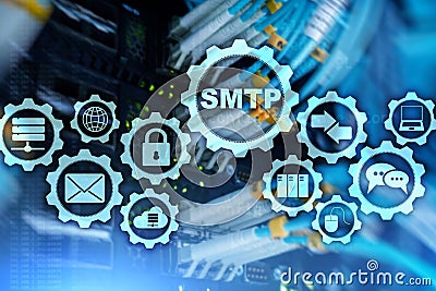 Smtp - server mail transfer protocol. TCP IP protocol sending and receiving e-mail. Simple Mail Transfer Protocol. Stock Photo