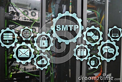 Smtp - server mail transfer protocol. TCP IP protocol sending and receiving e-mail. Simple Mail Transfer Protocol. Stock Photo