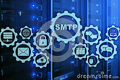 Smtp - server mail transfer protocol. TCP IP protocol sending and receiving e-mail. Simple Mail Transfer Protocol Stock Photo