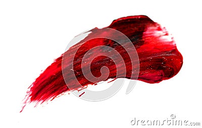 Smudged lipgloss samples isolated on white. Stock Photo