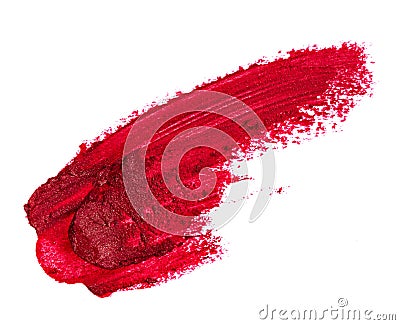 Smudged red lipstick Stock Photo