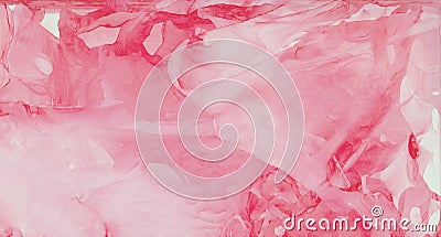 Smudged soft light pink alcohol ink abstract background. Flow liquid watercolor paint splash texture effect illustration for cards Cartoon Illustration