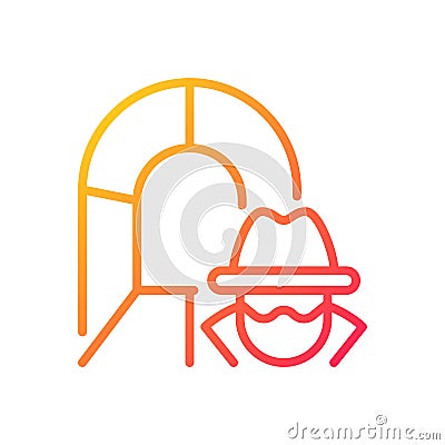 Smuggling tunnel gradient linear vector icon Vector Illustration