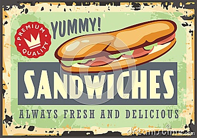 Sandwichs sign design layout menu Vector Illustration