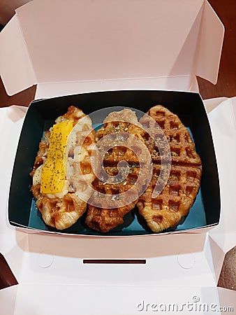 Snack cake chees delecious box waffel Stock Photo