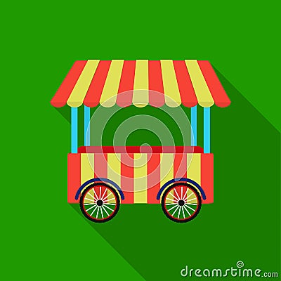 Snack cart icon in flat style isolated on white background. Circus symbol stock vector illustration. Vector Illustration