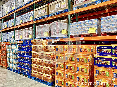 Snack and Potato chips at a big box warehouse shopping store Editorial Stock Photo