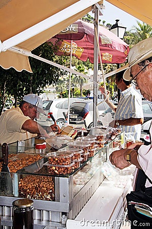 Snack stall, Mijas. Editorial Stock Photo