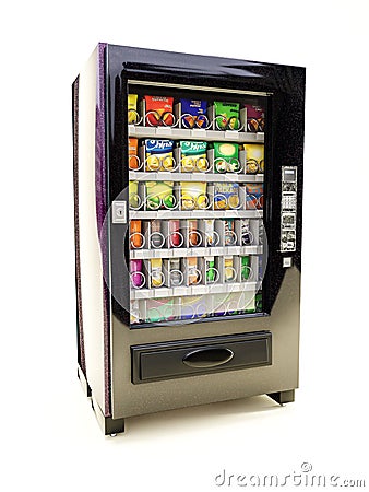 Snack vending machine on white Stock Photo