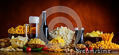 Snacks and Drinks Stock Photo