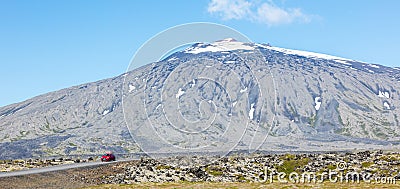 Snaefellsjokull volcano, in the Snaefellsnes peninsula, west Ice Editorial Stock Photo