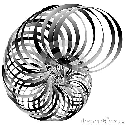 Snail, helix made of inward rotating circles. Abstract element i Vector Illustration