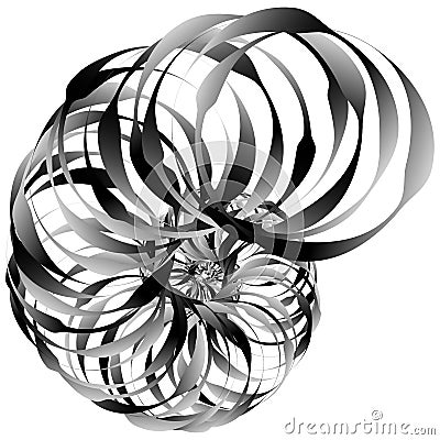 Snail, helix made of inward rotating circles. Abstract element i Vector Illustration