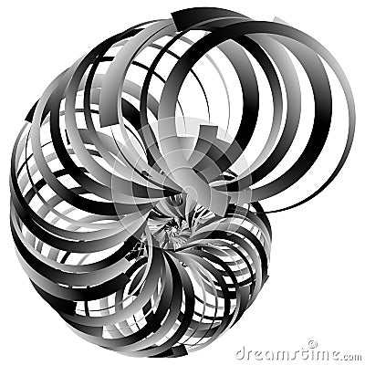 Snail, helix made of inward rotating circles. Abstract element i Vector Illustration