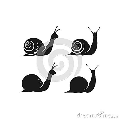 Snail icon logo design vector silhouette template Vector Illustration