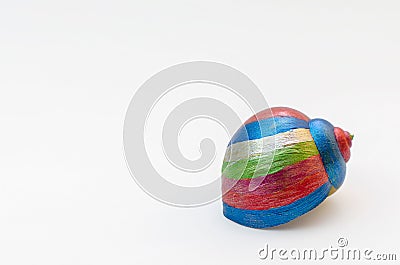 Snail, isolated, painted in multiple colors. Stock Photo