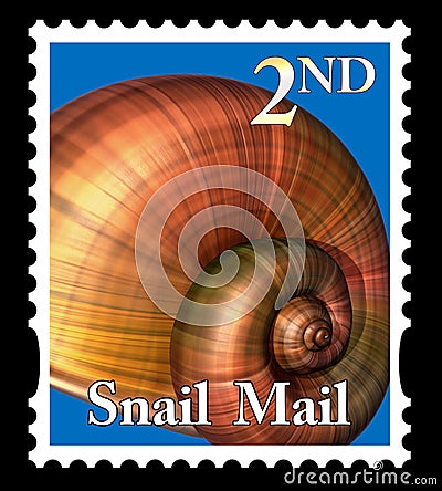 Snail mail stamp Stock Photo