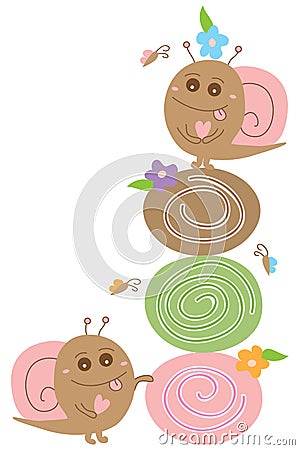 Snail monster sweet roll Vector Illustration