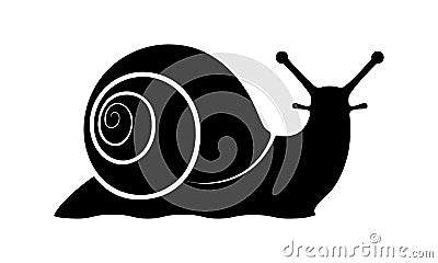 Snail black icon Cartoon Illustration