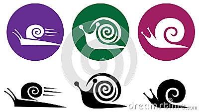 Snail. Vector icon set. Vector Illustration