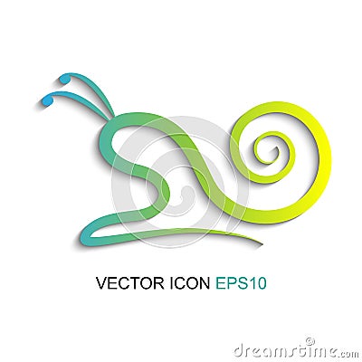 Snail. Vector illustration. Logo. Silhouette of a snail Cartoon Illustration