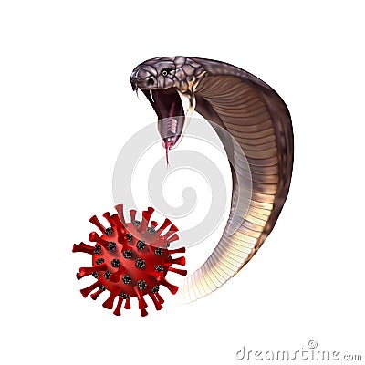 The snake as a symbol of medicine resists the virus. 3d vector illustration Vector Illustration