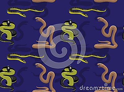 Snake Australian Venomous Cartoon Seamless Wallpaper Vector Illustration