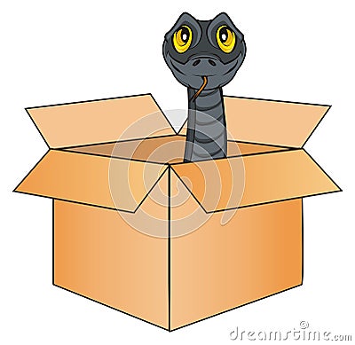 Snake in box Stock Photo