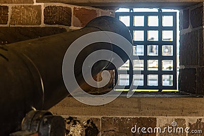 Snake cannon at Castle Clinton or Fort Clinton, located at the south end of Manhattan. Stock Photo