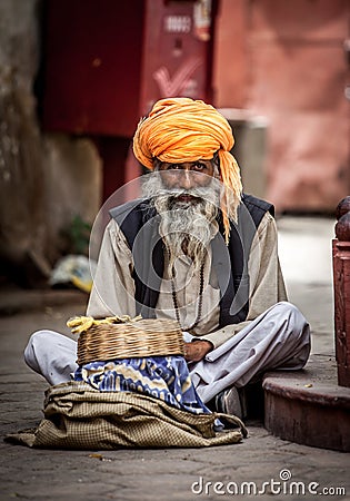 Snake charmer Stock Photo