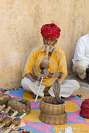 Snake Charmer, People From India, Travel Scene Editorial Stock Photo