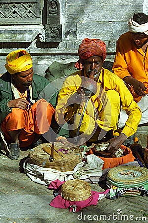 Snake charmers, Pashupatinath, Nepal Editorial Stock Photo