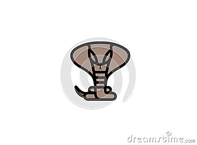 Snake Cobra head and tongue out for Logo Cartoon Illustration