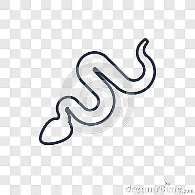 Snake concept vector linear icon isolated on transparent background, Snake concept transparency logo in outline style Vector Illustration