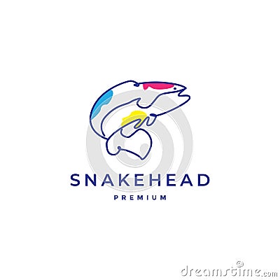 Snake head fish logo design Vector Illustration