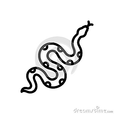 Black line icon for Snake, viper and posion Vector Illustration