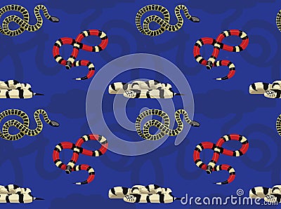 Snake Kingsnake Cartoon Seamless Wallpaper Vector Illustration