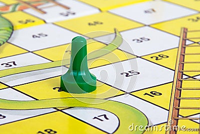 Snake and ladder board game Stock Photo