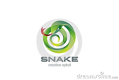 Snake Logo circle shape design vector. Viper Logo Vector Illustration