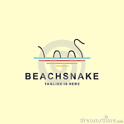 Snake logo with flat design Stock Photo