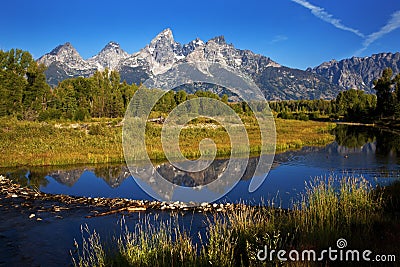 Snake River, Schwabacher Landing, Grand Tetons National Park Stock Photo