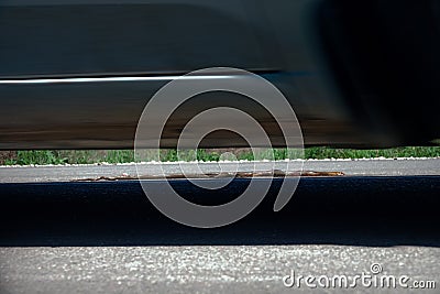 Dead snake on road Stock Photo