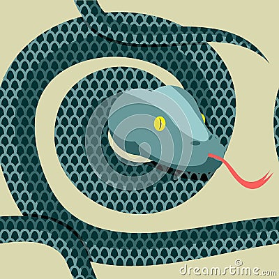 Snake seamless pattern. Longest reptile Python. Vector ornament Vector Illustration