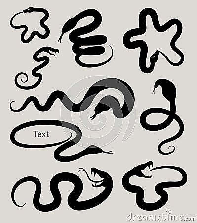 Snake Silhouette Symbols Vector Illustration