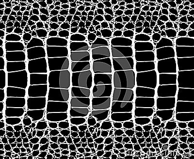 Snake skin pattern texture repeating seamless monochrome black & white. Vector Vector Illustration