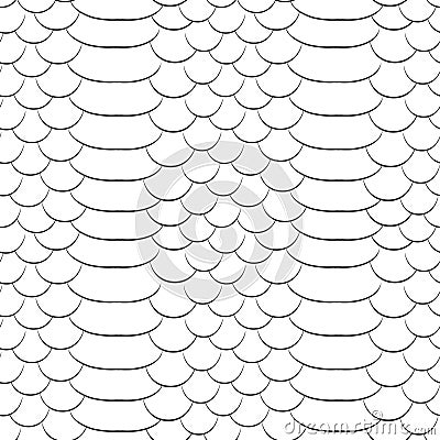 Snake skin texture. Seamless pattern black and Vector Illustration