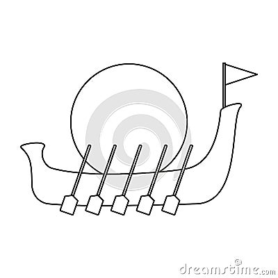 Snakeboat of onam celebration design Cartoon Illustration